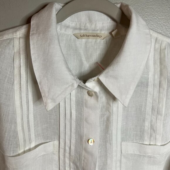 Soft Surroundings Bettina Shirt Size M in White color - Picture 2 of 6